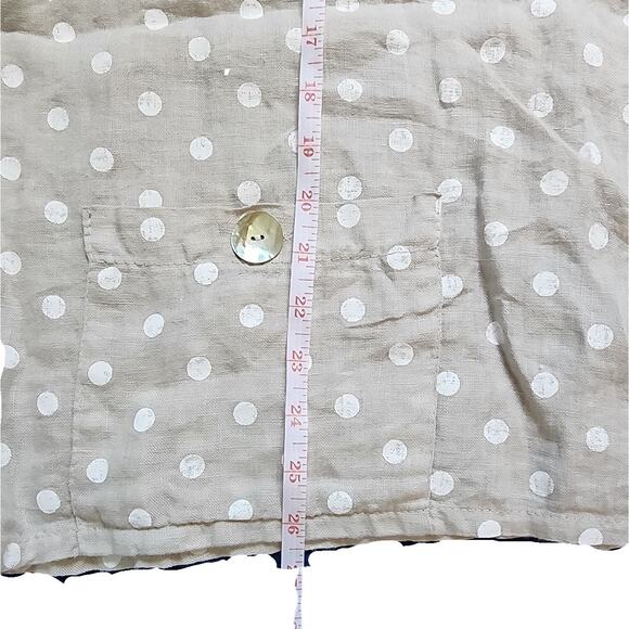 Womens Luca Vanucci Linen Top Blouse Sz Med Pockets V Neck Oversized - Picture 6 of 8